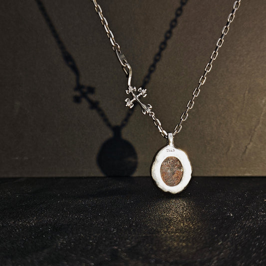 925 Sterling Silver Natural Gemstone Pendant Necklace | Unique Unisex Couple Gift(YS-20250926-6)