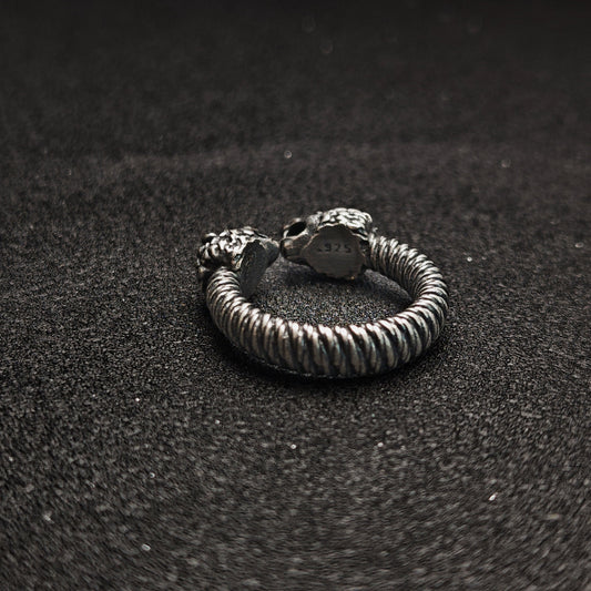 925 Sterling Silver Vintage Double-Headed Leopard Ring | Unique Hip-Hop Style(YS-20250926-9)