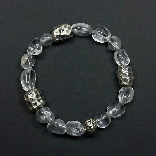 Clear Quartz Whisper: Sterling Silver Energy Bracelet(YS-20251111-7)