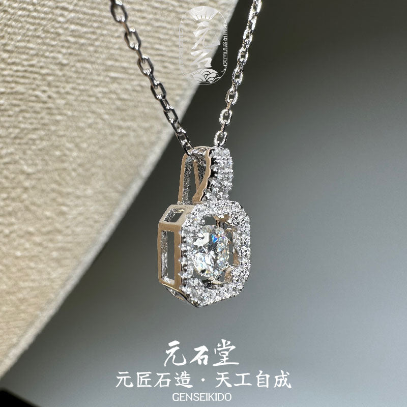925 スターリングシルバーメッキ 高級 50 ポイント モアッサナイト ペンダント ネックレス