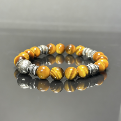 Natural Tiger Eye Bracelet with 925 Sterling Silver（YS-20251203-21）