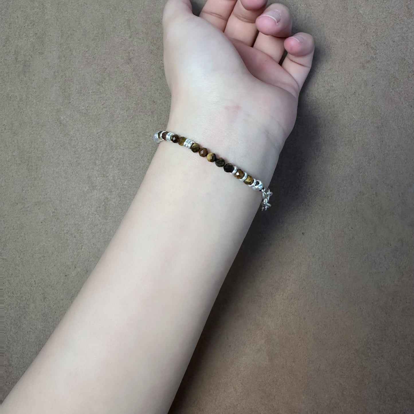 Handmade Tiger Eye Stone Sterling Silver Chain Bracelet-Prosperity Talisman（YS-20251111-1）