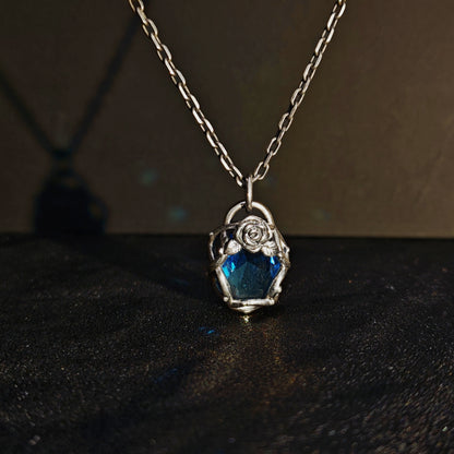 925 Sterling Silver Thorn Rose Pendant Necklace | Delicate Unisex Couple Design（YS-20250926-2）