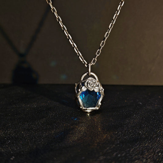 925 Sterling Silver Thorn Rose Pendant Necklace | Delicate Unisex Couple Design（YS-20250926-2）
