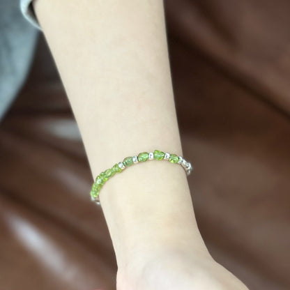 August Glow: Peridot & Sterling Silver Chain（YS-20251111-2）