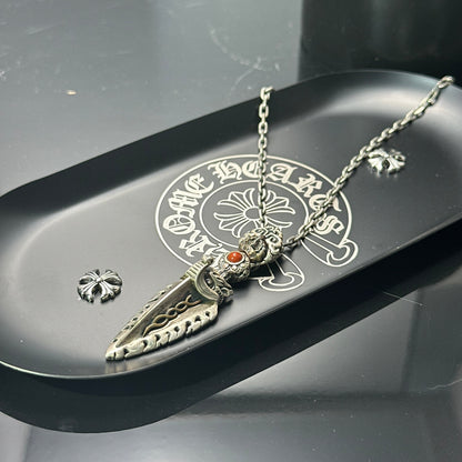 925 Sterling Silver Handcrafted Vajra Pendant Necklace | Garuda Charm with Bodhi Bead Mala Style（YS-20250926-7）