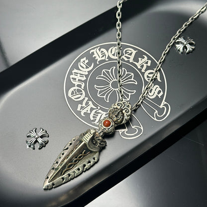925 Sterling Silver Handcrafted Vajra Pendant Necklace | Garuda Charm with Bodhi Bead Mala Style（YS-20250926-7）