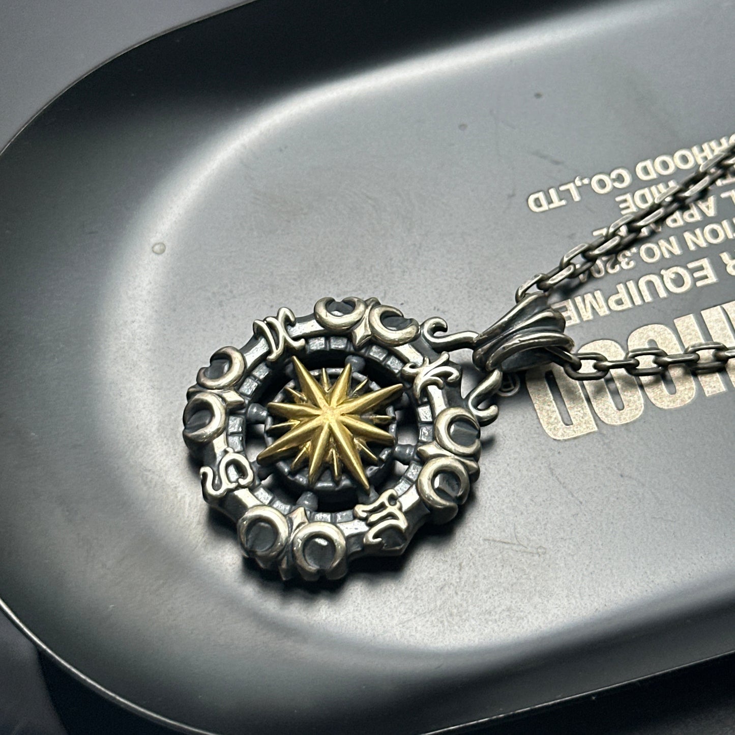 925 Sterling Silver Nautical Star Compass Pendant Necklace | Vintage Anchor Design（YS-20250926-5）