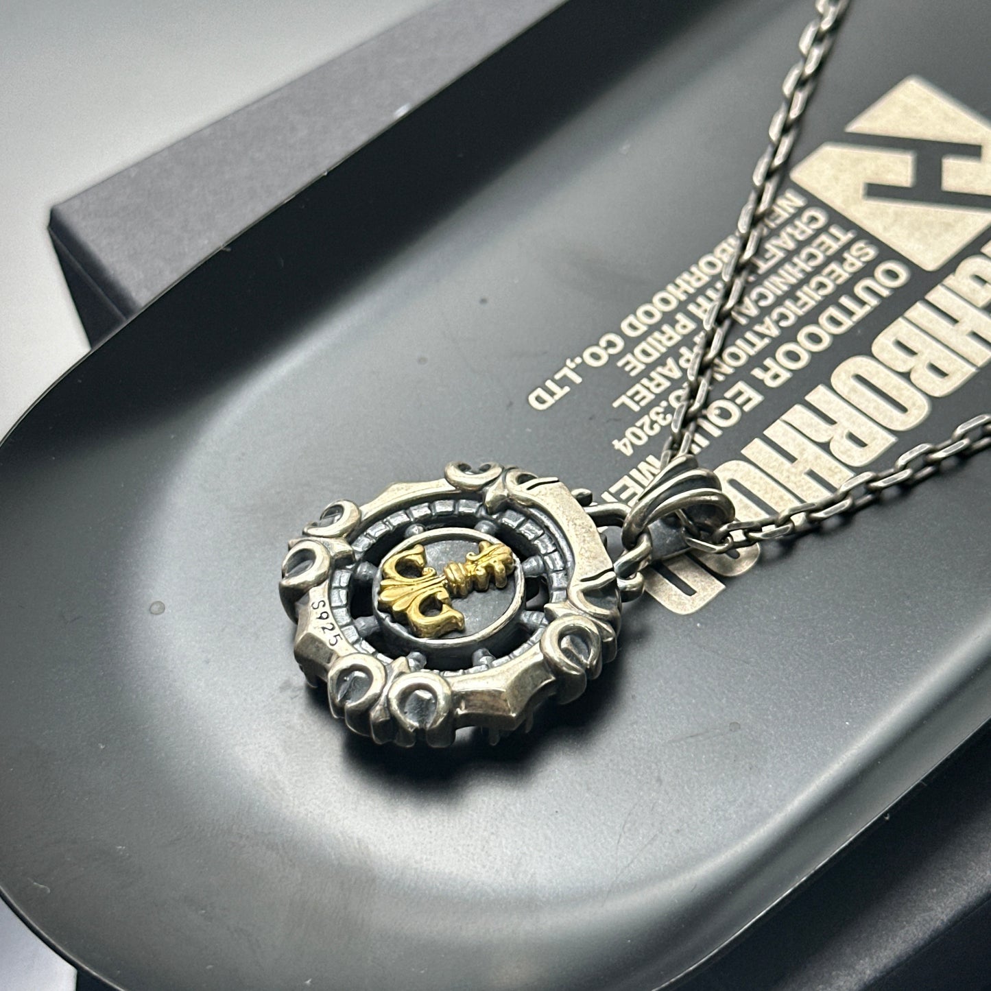 925 Sterling Silver Nautical Star Compass Pendant Necklace | Vintage Anchor Design（YS-20250926-5）