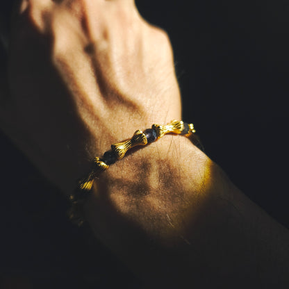 Integrity - Gold-Plated Silver Bone Crackle Quartz & Cordierite Bracelet(IN-250302-A)