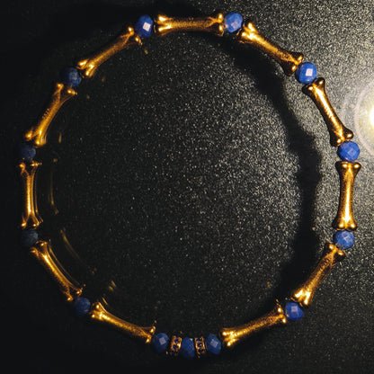 Integrity - Gold-Plated Silver Bone Lapis Lazuli Bracelet (IN-250301-A)