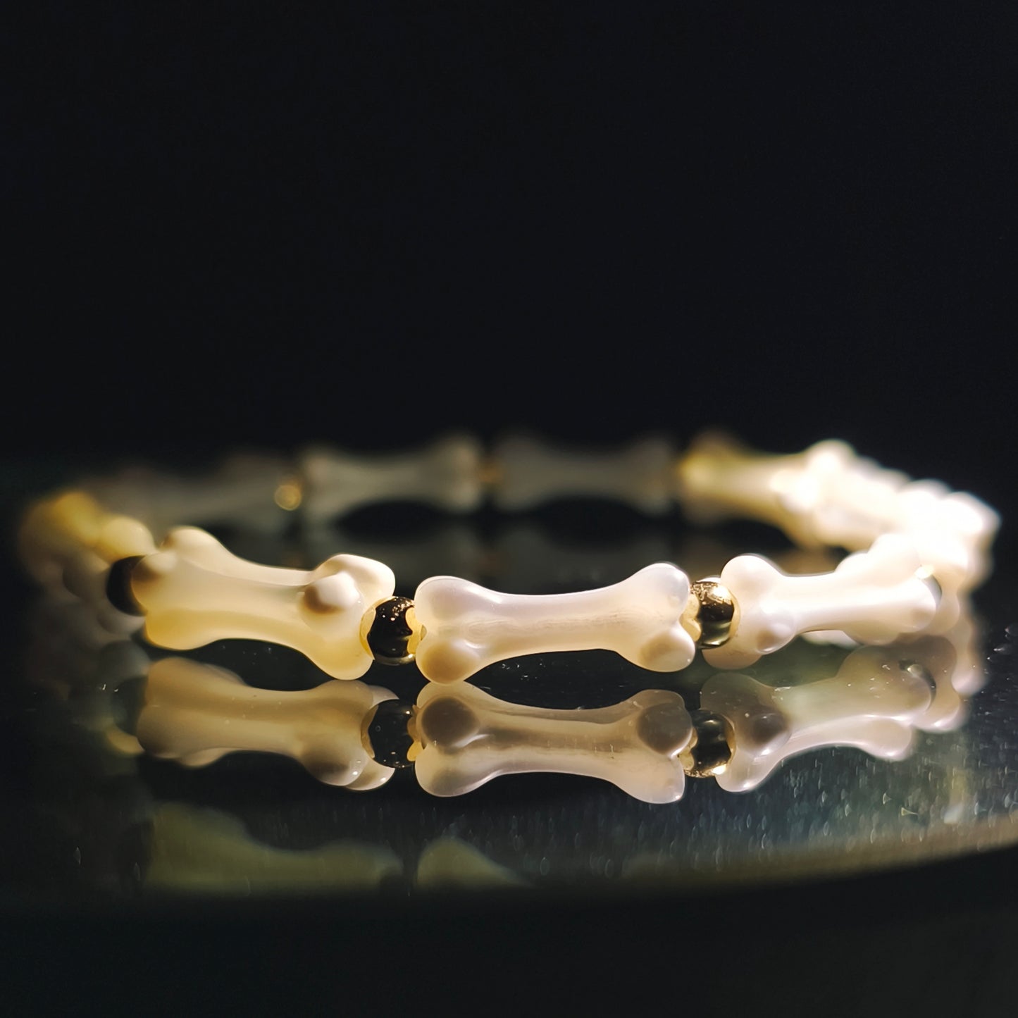 Integrity - Gold-Plated Silver Bone Mother of Pearl Bracelet(IN-250304-A)