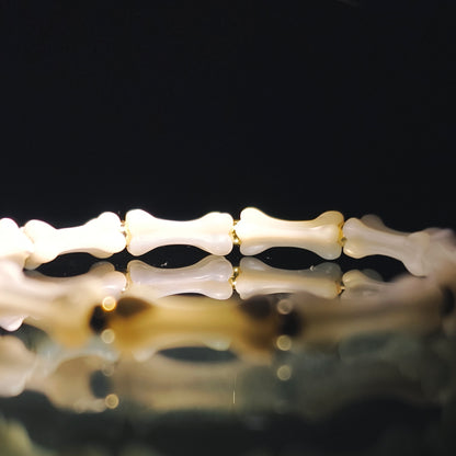 Integrity - Gold-Plated Silver Bone Mother of Pearl Bracelet(IN-250304-A)