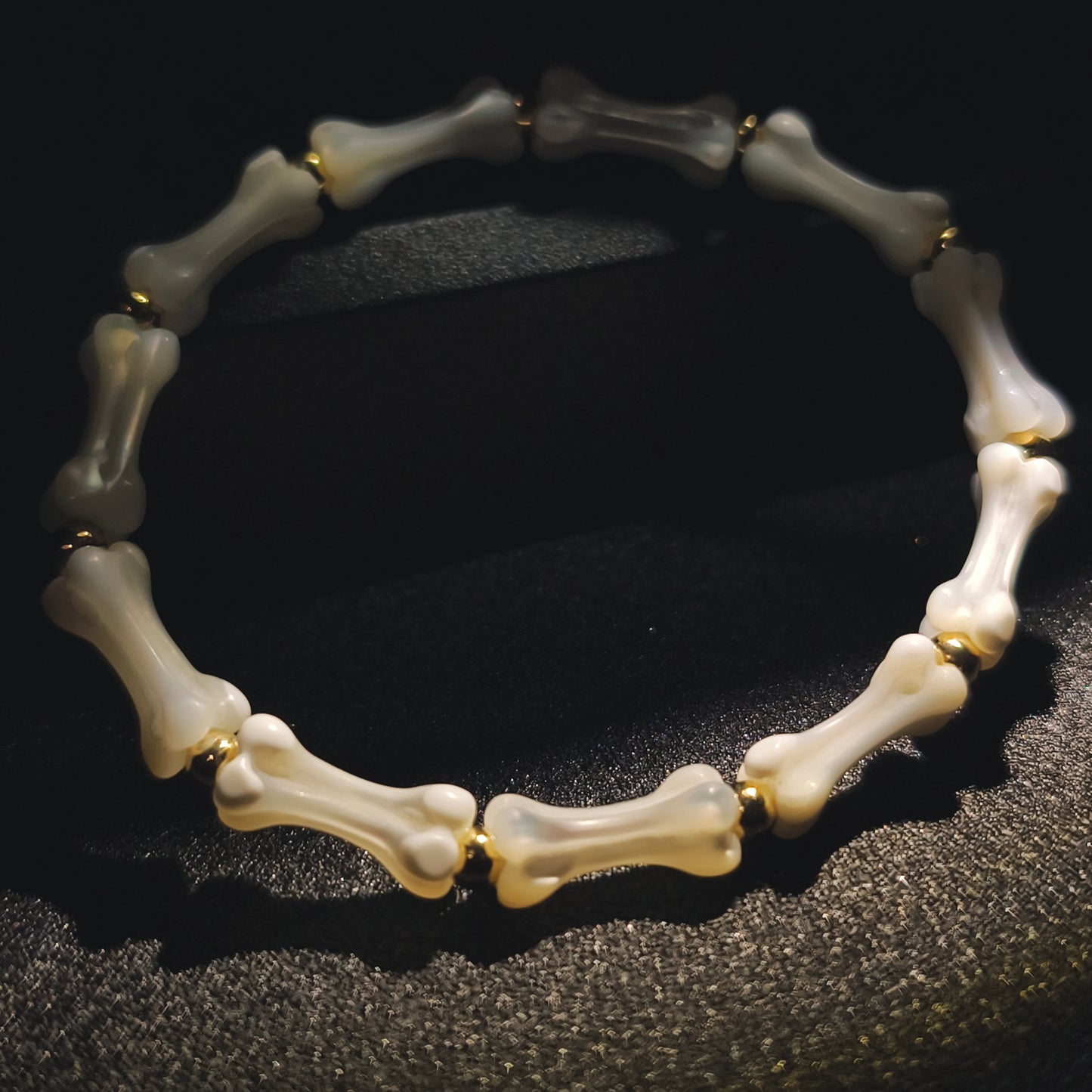 Integrity - Gold-Plated Silver Bone Mother of Pearl Bracelet(IN-250304-A)