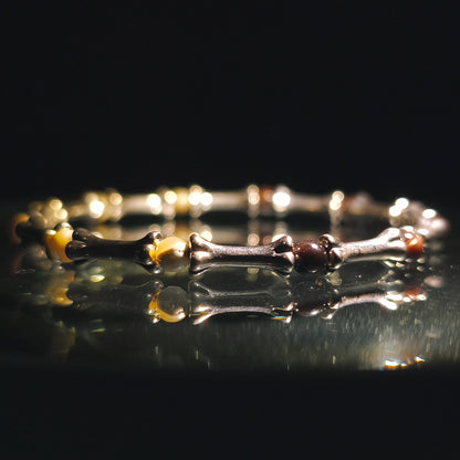 Integrity - Sterling Silver Bone Black Mother of Pearl & Abalone Bracelet (IN-250306-A)