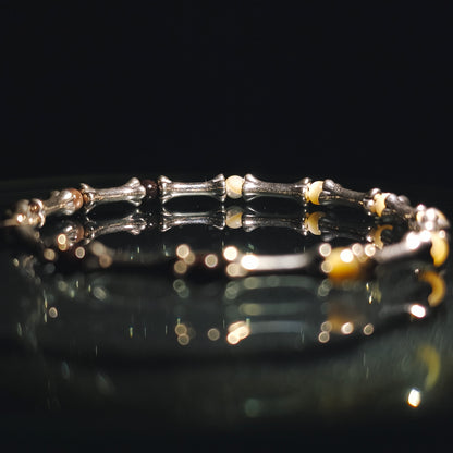 Integrity - Sterling Silver Bone Black Mother of Pearl & Abalone Bracelet (IN-250306-A)