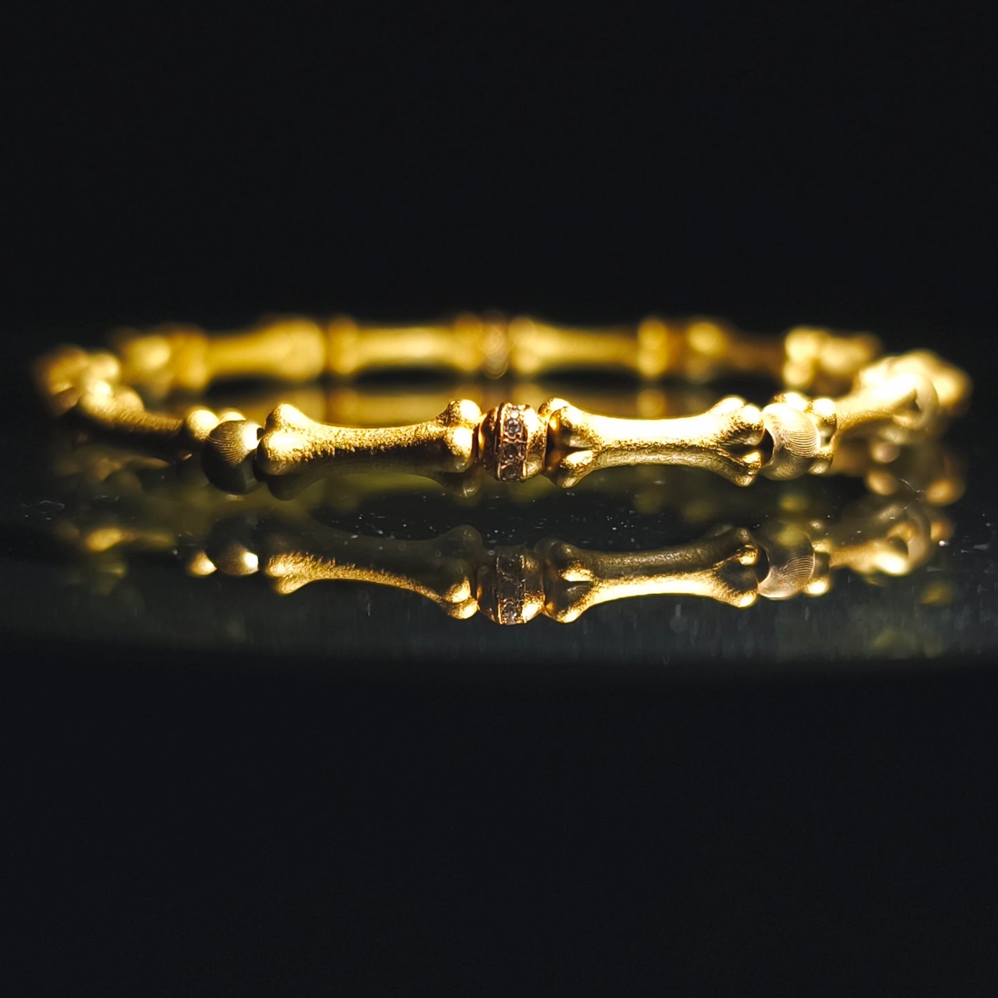 Integrity - Gold-Plated Sterling Silver Bone Bracelet (IN-250307-A)