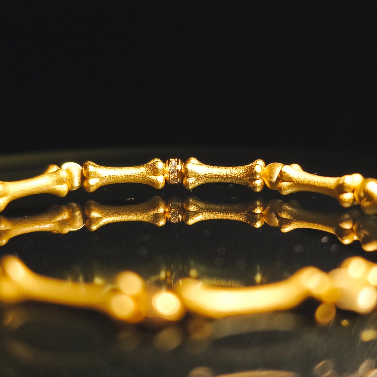 Integrity - Gold-Plated Sterling Silver Bone Bracelet (IN-250307-A)