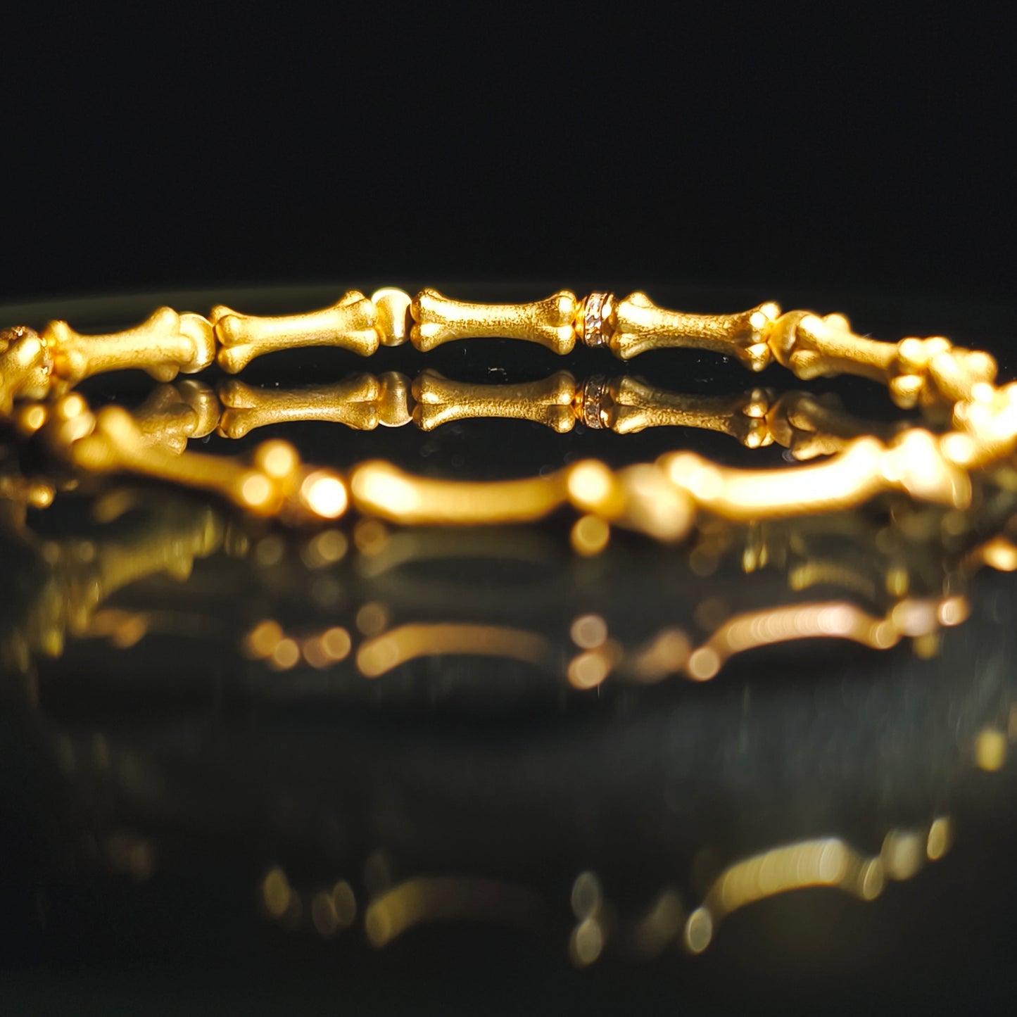 Integrity - Gold-Plated Sterling Silver Bone Bracelet (IN-250307-A)
