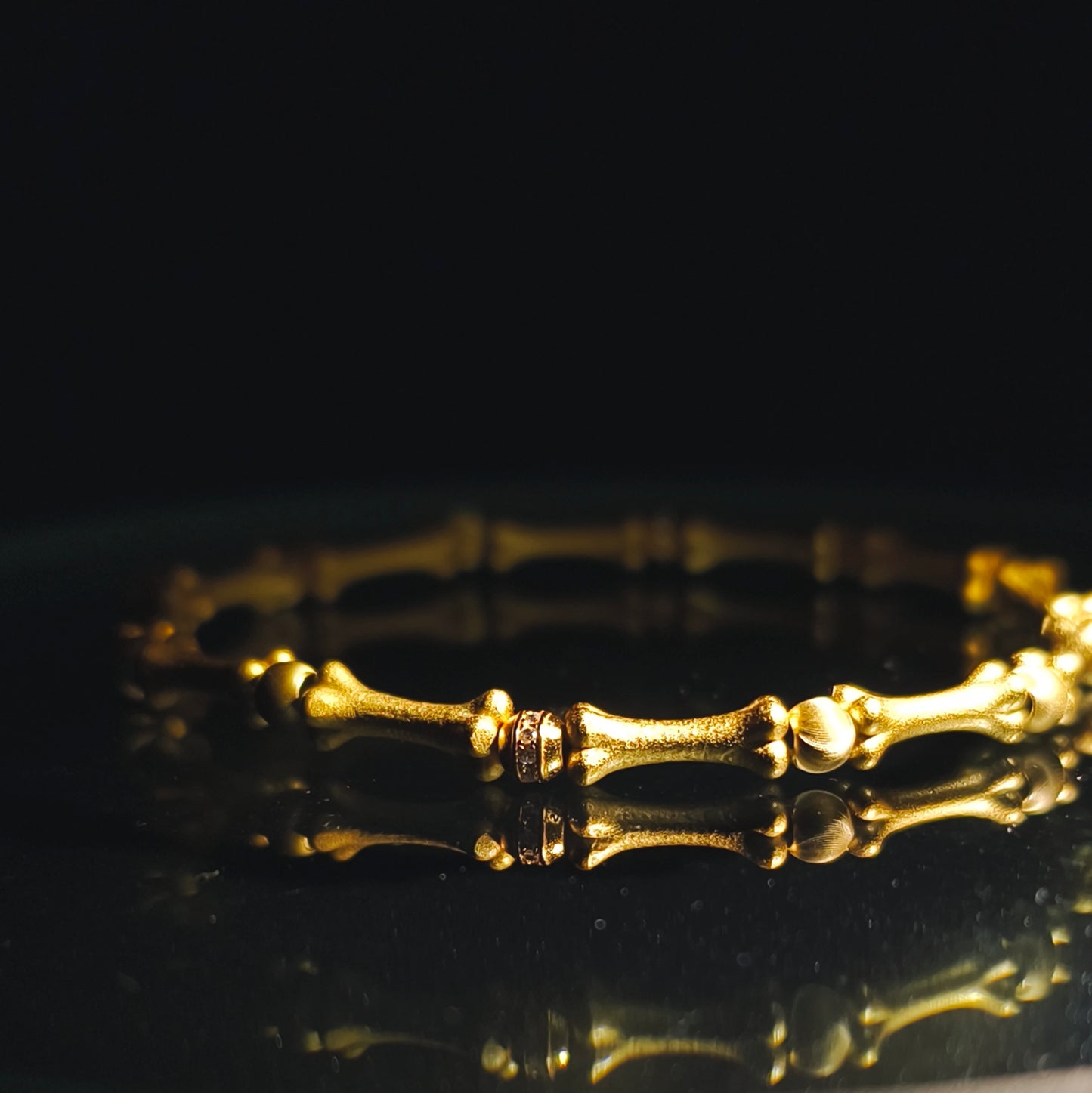 Integrity - Gold-Plated Sterling Silver Bone Bracelet (IN-250307-A)