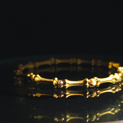 Integrity - Gold-Plated Sterling Silver Bone Bracelet (IN-250307-A)