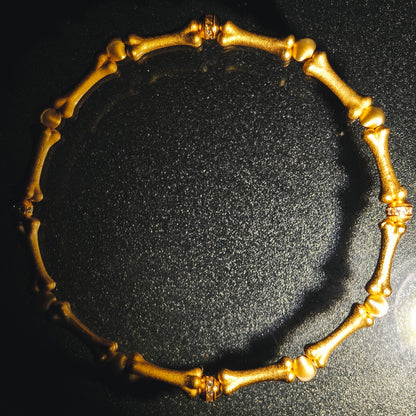 Integrity - Gold-Plated Sterling Silver Bone Bracelet (IN-250307-A)