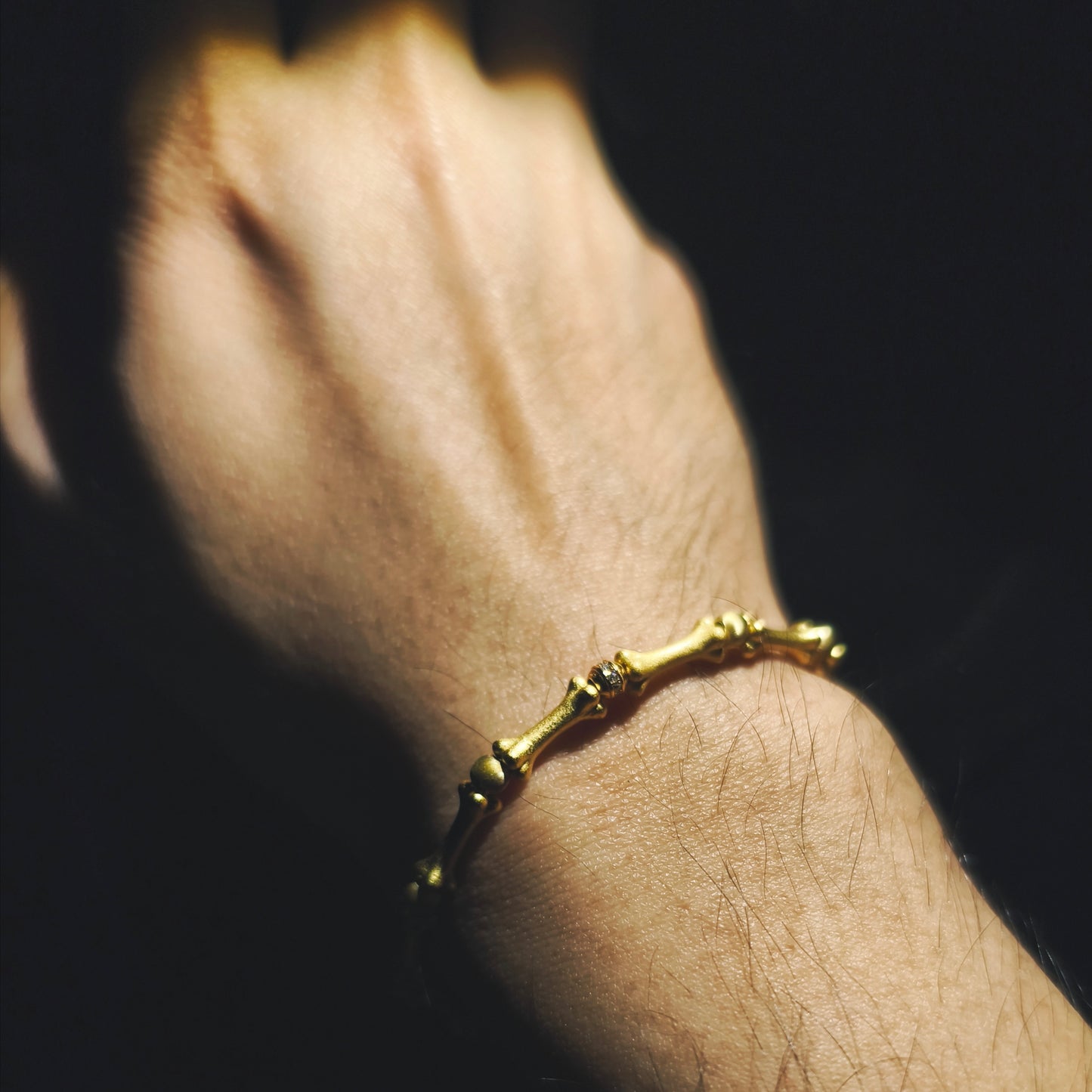 Integrity - Gold-Plated Sterling Silver Bone Bracelet (IN-250307-A)