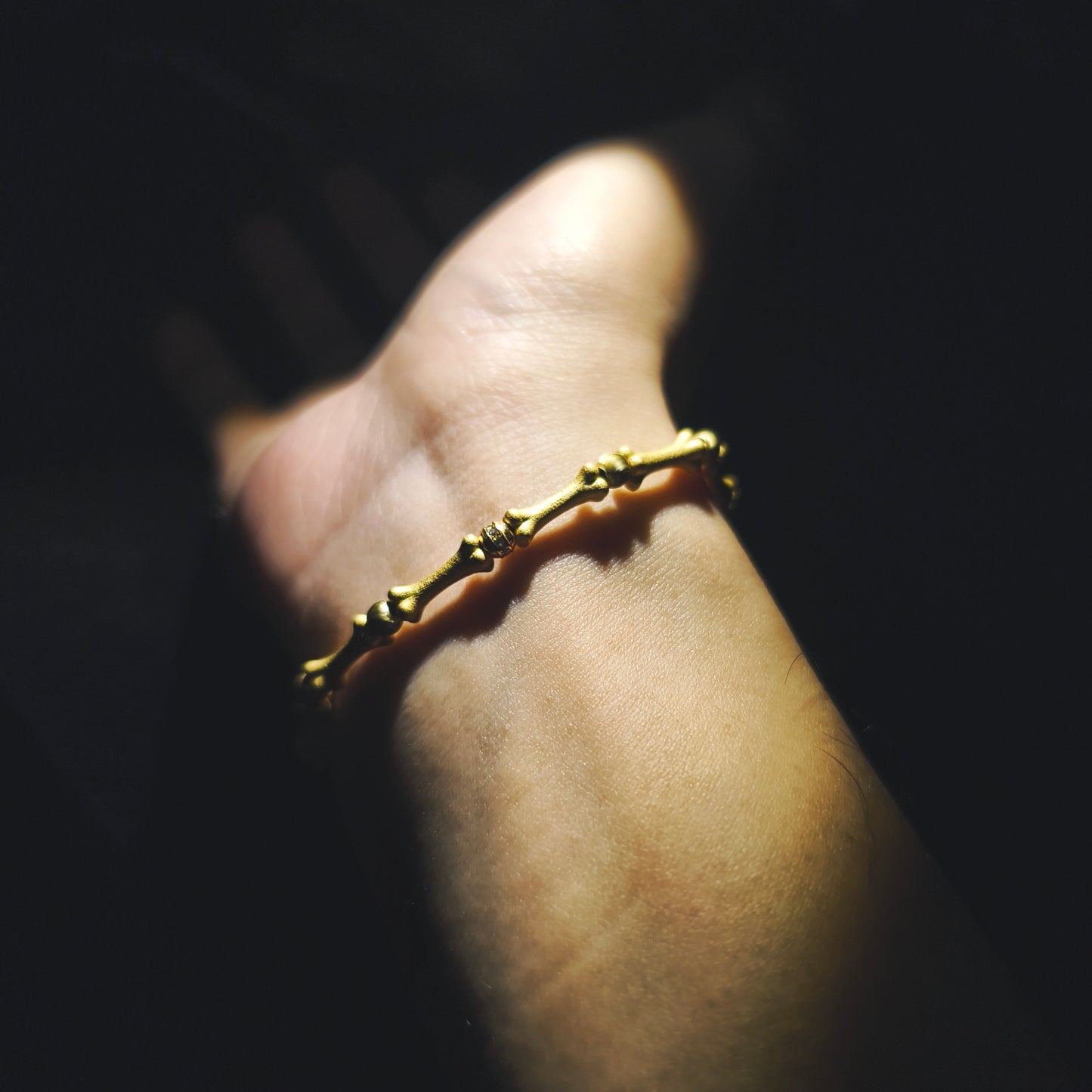 Integrity - Gold-Plated Sterling Silver Bone Bracelet (IN-250307-A)
