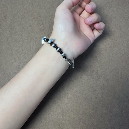 Wild Glow Sterling Silver Hammered Bracelet（YS-20251111-8）
