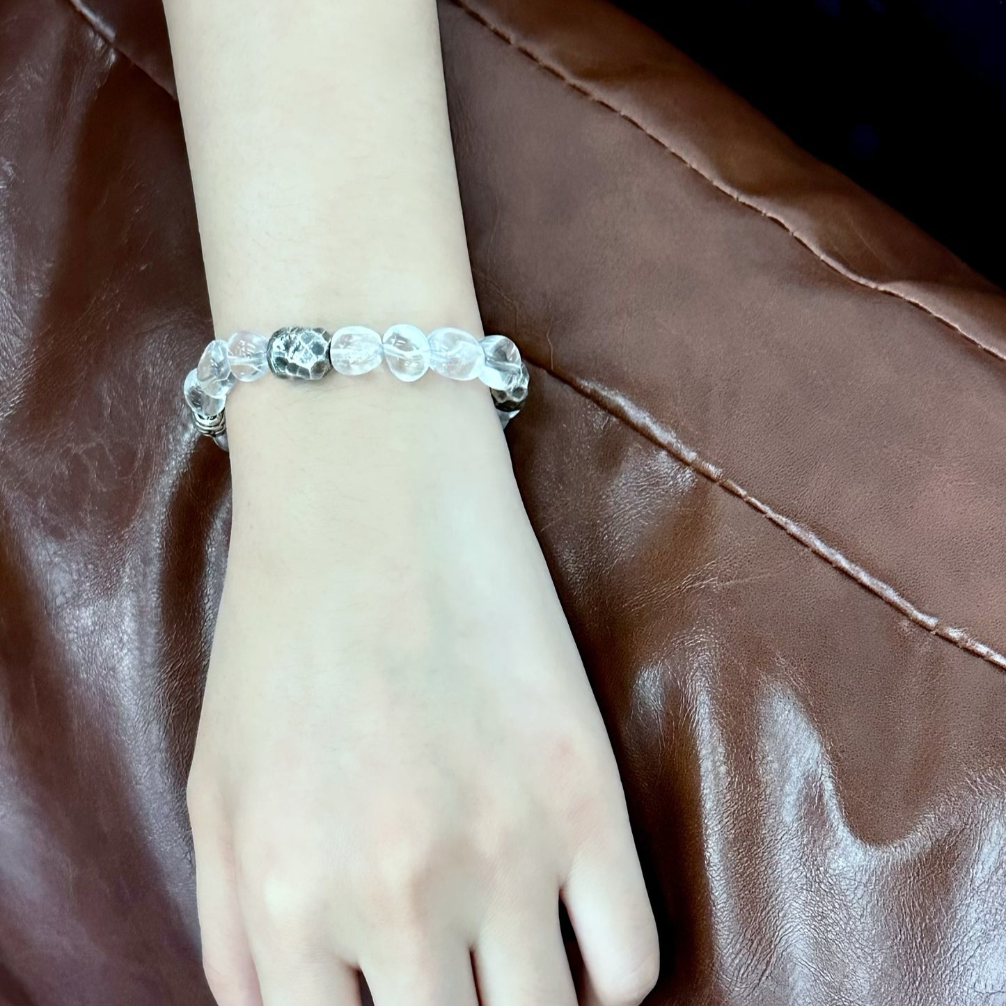 Clear Quartz Whisper: Sterling Silver Energy Bracelet（YS-20251111-7）