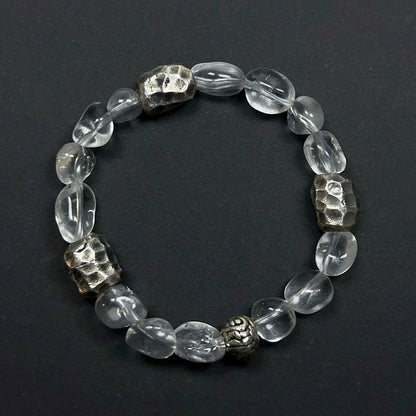 Clear Quartz Whisper: Sterling Silver Energy Bracelet（YS-20251111-7）