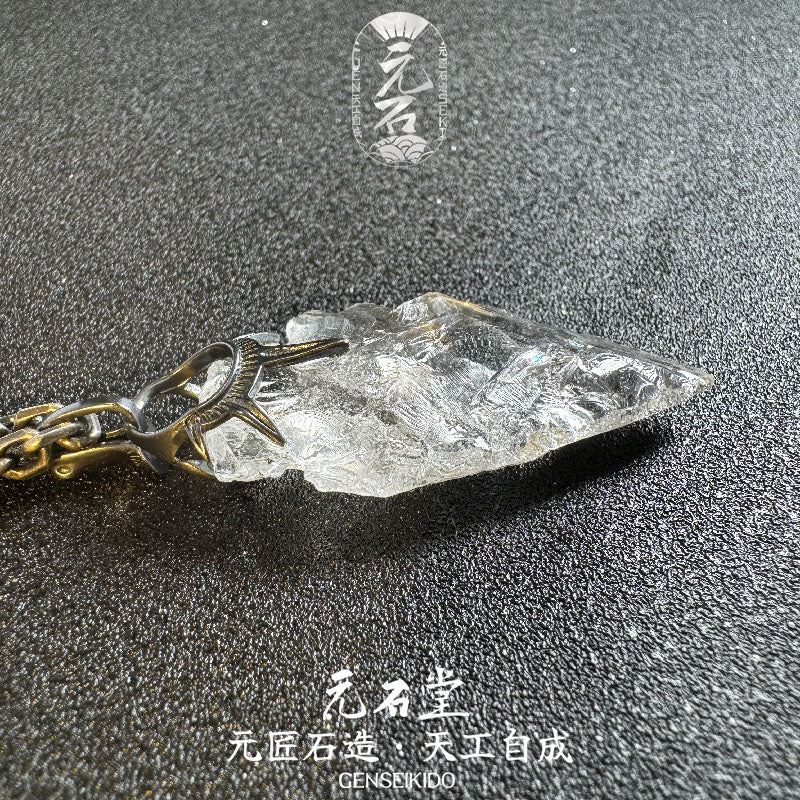 Handcrafted Natural Crystal Stone Spearhead Pendant, Extremely Difficult to Make, Each One is Unique