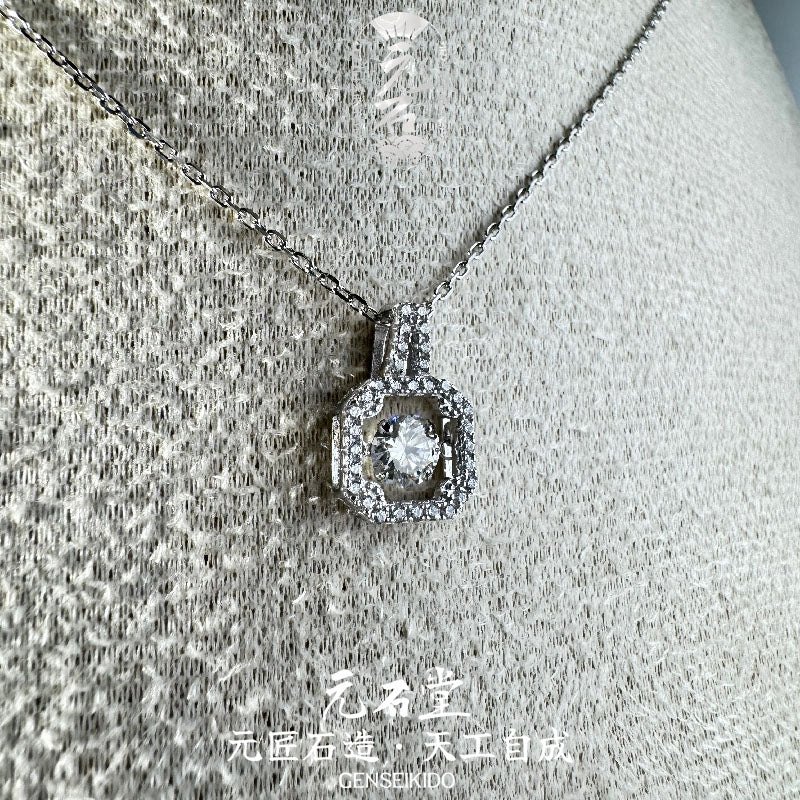 925 スターリングシルバーメッキ 高級 50 ポイント モアッサナイト ペンダント ネックレス