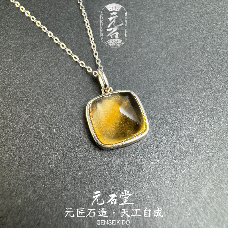 925 スターリング シルバー メッキ 完璧なイエロー クリスタル シュガー タワー ペンダントとイヤリング セット チェーンなし