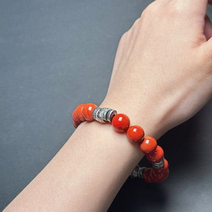 Prosperity & Vitality Red Agate Bracelet · 925 Silver（YS-20251203-20）