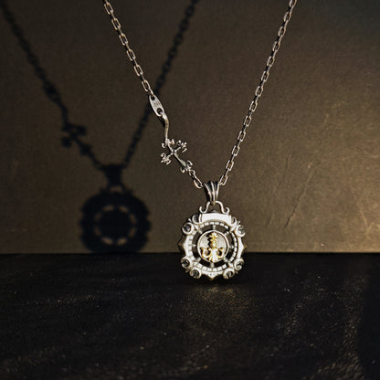 925 Sterling Silver Nautical Star Compass Pendant Necklace | Vintage Anchor Design（YS-20250926-5）