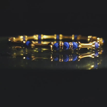 Integrity - Gold-Plated Silver Bone Lapis Lazuli Bracelet (IN-250301-A)