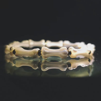 Integrity - Gold-Plated Silver Bone Mother of Pearl Bracelet(IN-250304-A)